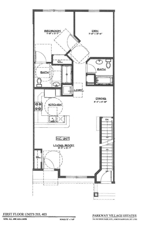 Floor plan for 2 beds, 2 baths